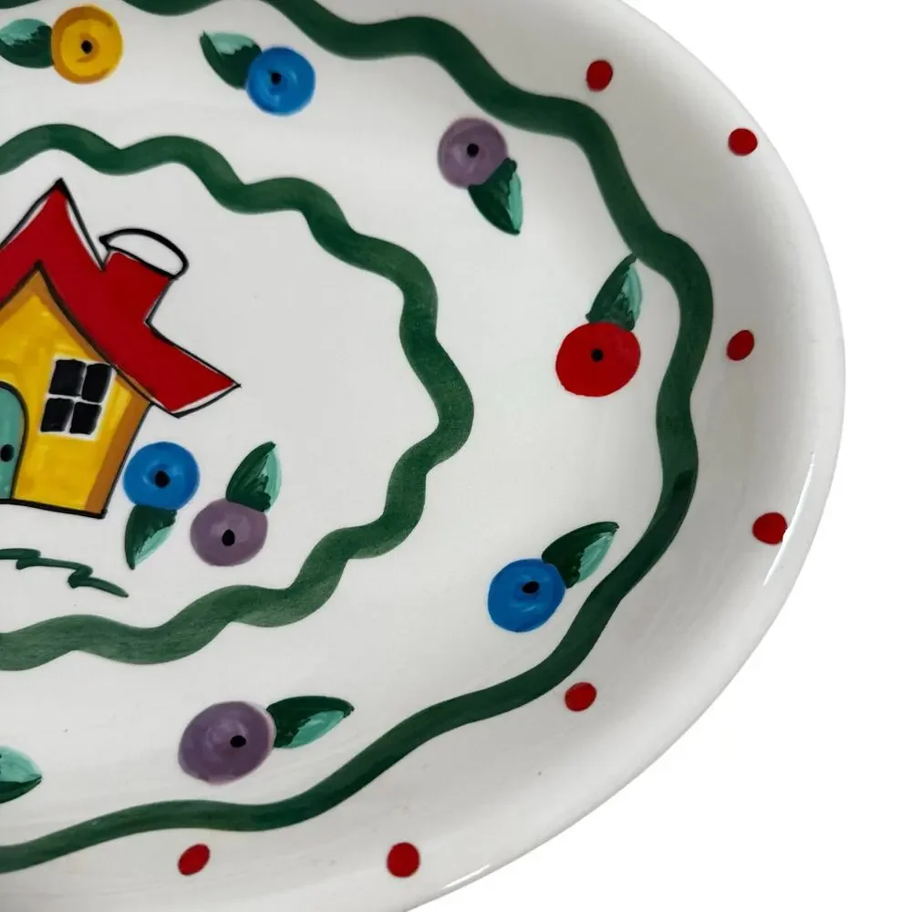 Mary Engelbreit Ink Gaetano Pottery #4003 Cottage House Platter